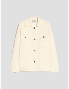 Giacca camicia in jersey velluto Penny Black – Panna - foto 1 2