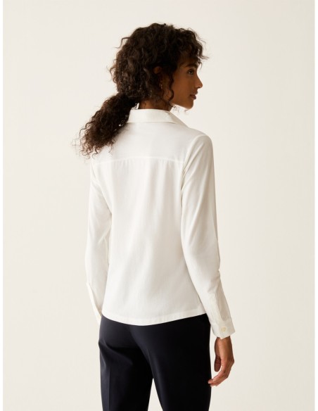 Camicia slim in jersey di cotone Penny Black – Panna - foto 3