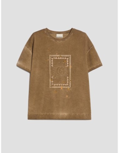 T-shirt in cotone con ricamo Penny Black – Testa di moro - foto 2