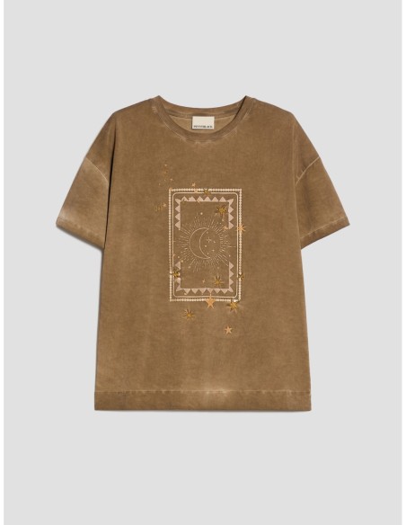 T-shirt in cotone con ricamo Penny Black – Testa di moro - foto 2