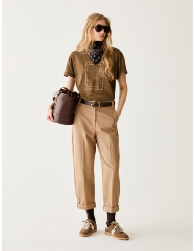 T-shirt in cotone con ricamo Penny Black – Testa di moro - foto 5