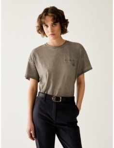 T-shirt in cotone con ricamo Penny Black – Grigio - foto 1