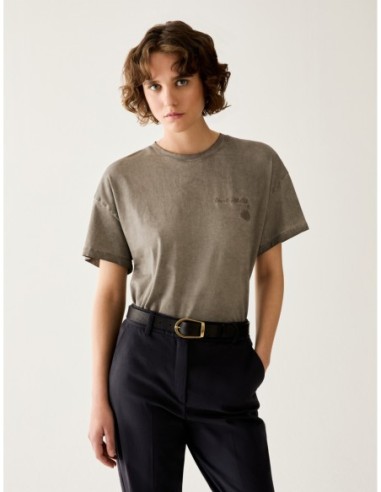 T-shirt in cotone con ricamo Penny Black – Grigio - foto 1