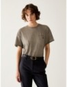 T-shirt in cotone con ricamo Penny Black – Grigio