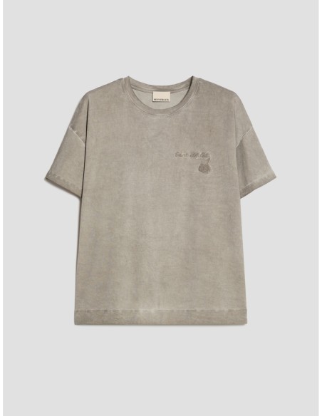 T-shirt in cotone con ricamo Penny Black – Grigio - foto 2