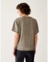 T-shirt in cotone con ricamo Penny Black – Grigio