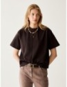 T-shirt boxy fit in cotone Penny Black – Testa di moro
