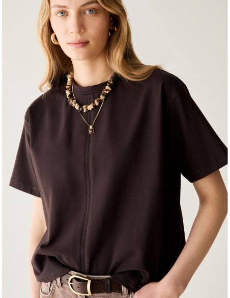 T-shirt boxy fit in cotone Penny Black – Testa di moro - foto 4