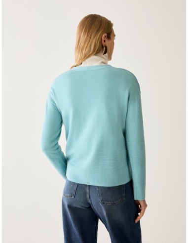 Maglia scollo a V in pura lana Penny Black – Acquamarina - foto 3