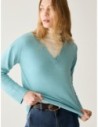 Maglia scollo a V in pura lana Penny Black – Acquamarina