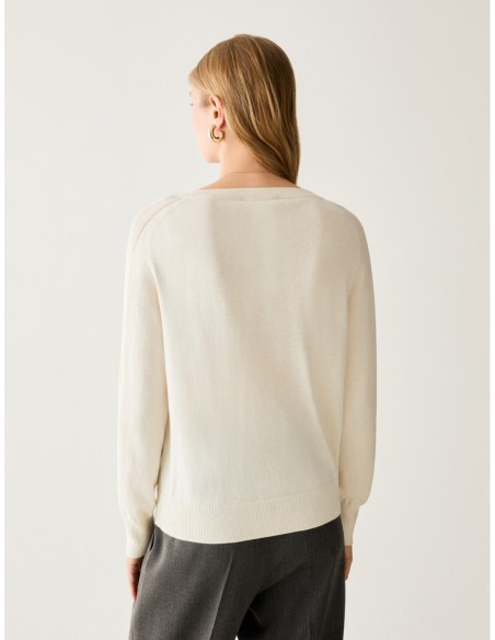 Maglia in cotone seta e cashmere Penny Black – Bianco ottico - foto 3