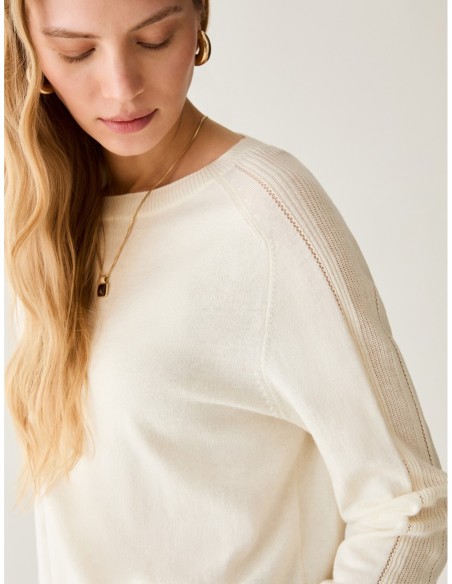 Maglia in cotone seta e cashmere Penny Black – Bianco ottico - foto 4