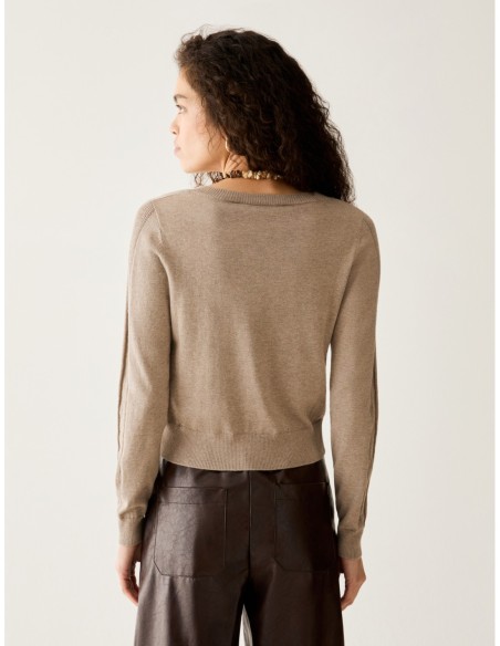 Maglia in cotone seta e cashmere Penny Black – Beige - foto 3