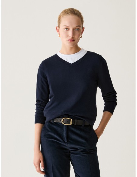 Maglia in cotone seta e cashmere Penny Black – Blu - foto 1