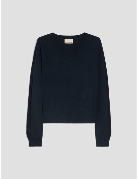 Maglia in cotone seta e cashmere Penny Black – Blu - foto 2