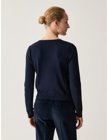 Maglia in cotone seta e cashmere Penny Black – Blu - foto 3