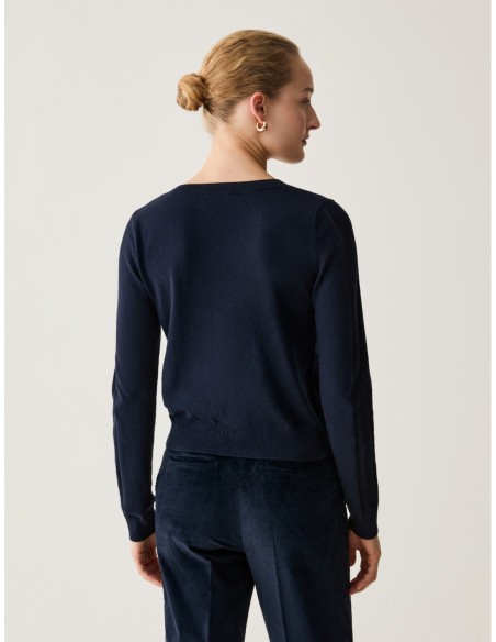 Maglia in cotone seta e cashmere Penny Black – Blu - foto 3