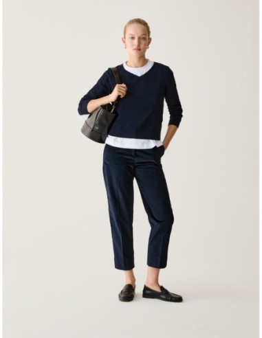 Maglia in cotone seta e cashmere Penny Black – Blu - foto 5
