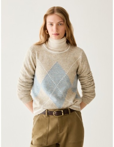 Maglia con rombi argyle Penny Black – Beige - foto 1