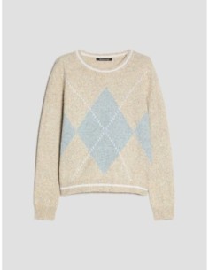 Maglia con rombi argyle Penny Black – Beige - foto 1 2