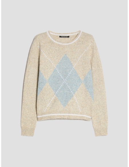 Maglia con rombi argyle Penny Black – Beige - foto 2