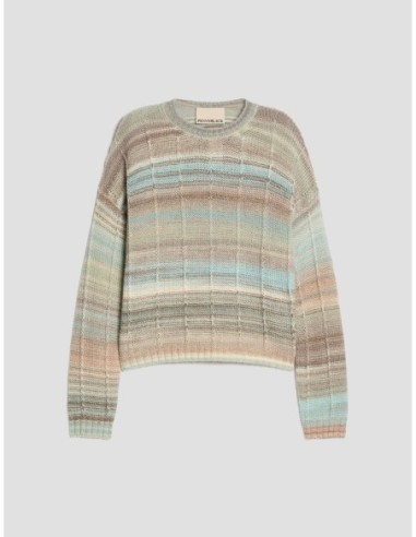 Maglia sfumata con righe 3D Penny Black – Acquamarina - foto 2