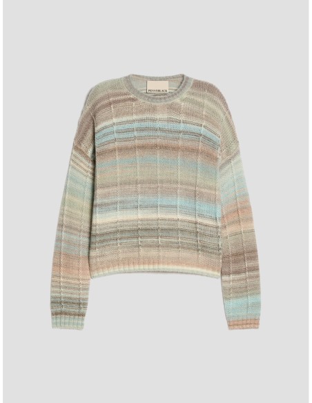 Maglia sfumata con righe 3D Penny Black – Acquamarina - foto 2