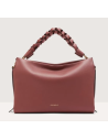 Handbag Double Grainy Leather  Brandygren red