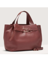 Handbag Grained Leather  Brandy