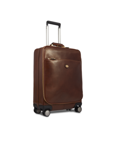 Trolley in pelle The Bridge Story Viaggio – Marrone/Oro - foto 2