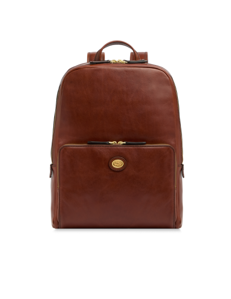 Zaino porta PC uomo in pelle The Bridge Story Uomo – Marrone/Oro - foto 1