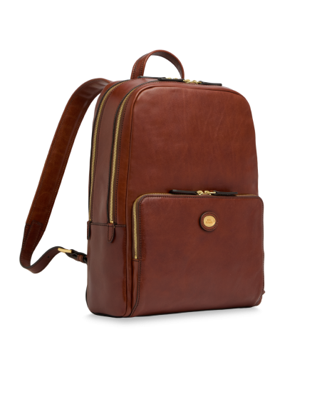Zaino porta PC uomo in pelle The Bridge Story Uomo – Marrone/Oro - foto 2