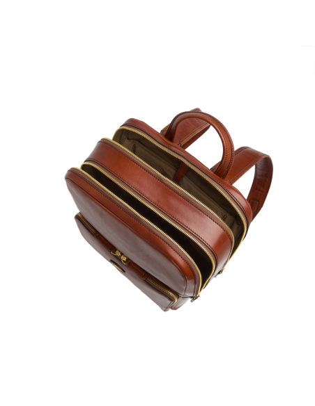 Zaino porta PC uomo in pelle The Bridge Story Uomo – Marrone/Oro - foto 4
