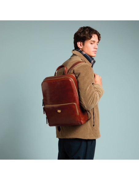 Zaino porta PC uomo in pelle The Bridge Story Uomo – Marrone/Oro - foto 5