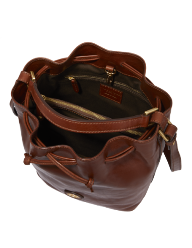 Borsa secchiello in pelle con tracolla The Bridge Story Donna – Marrone/Oro - foto 4