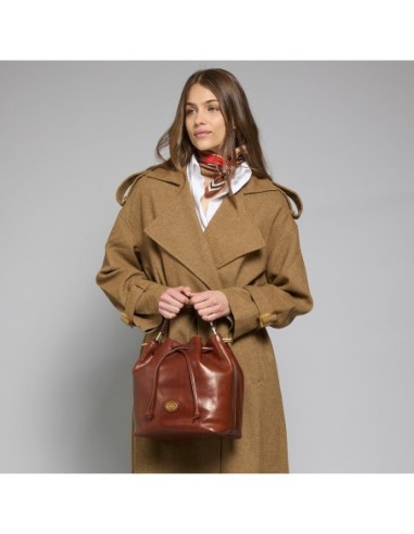 Borsa secchiello in pelle con tracolla The Bridge Story Donna – Marrone/Oro - foto 6