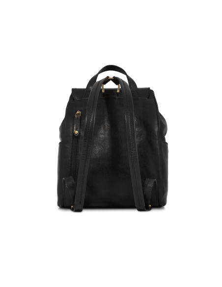 Zaino donna in pelle con tasca frontale The Bridge Story Donna – Nero/Oro - foto 3