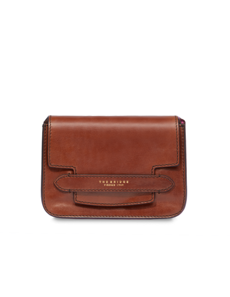 Borsa a tracolla in pelle The Bridge Lucrezia – Marrone/Oro - foto 1