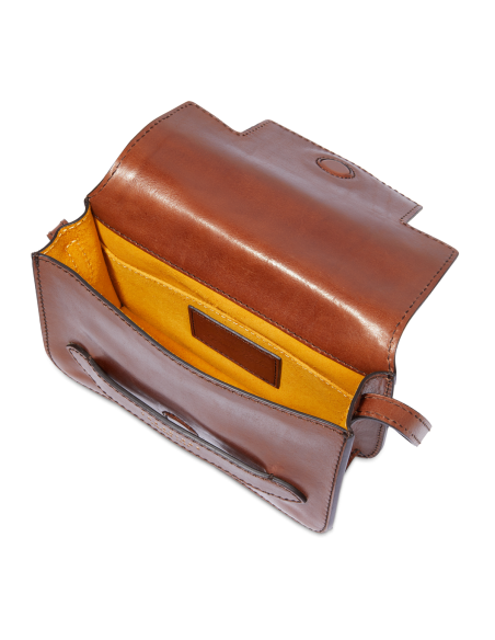 Borsa a tracolla in pelle The Bridge Lucrezia – Marrone/Oro - foto 4