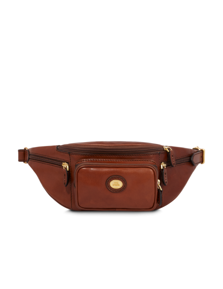 Marsupio in pelle The Bridge Story Viaggio – Marrone/Oro - foto 1
