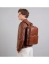 Zaino porta PC uomo in pelle due zip The Bridge Vespucci – Marrone/Oro Zaino porta PC uomo in pelle due zip The Bridge Vespucci – Marrone/Oro