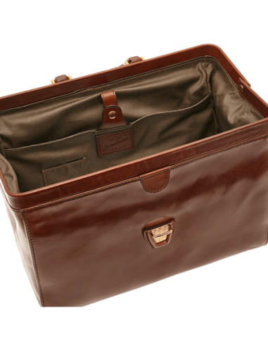 Borsa da medico in pelle The Bridge Story – Marrone/Oro - foto 2