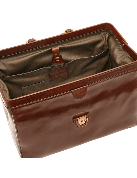 Borsa da medico in pelle The Bridge Story – Marrone/Oro - foto 2