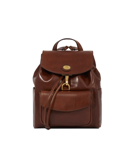 Zaino donna in pelle con tasca frontale The Bridge Story Donna – Marrone/Oro - foto 1