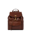 Zaino donna in pelle con tasca frontale The Bridge Story Donna – Marrone/Oro