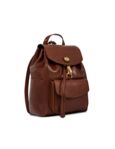 Zaino donna in pelle con tasca frontale The Bridge Story Donna – Marrone/Oro - foto 1 2