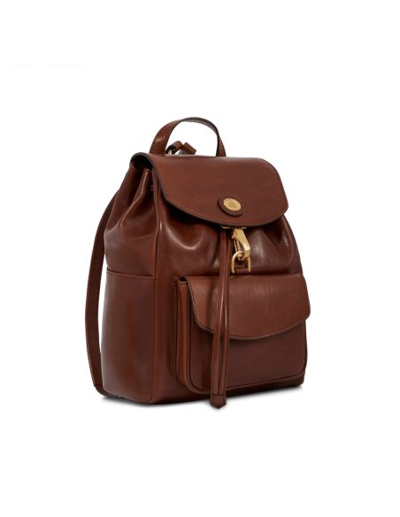 Zaino donna in pelle con tasca frontale The Bridge Story Donna – Marrone/Oro - foto 2