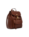 Zaino donna in pelle con tasca frontale The Bridge Story Donna – Marrone/Oro