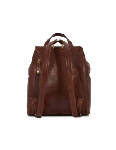 Zaino donna in pelle con tasca frontale The Bridge Story Donna – Marrone/Oro - foto 3