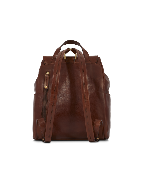 Zaino donna in pelle con tasca frontale The Bridge Story Donna – Marrone/Oro - foto 3